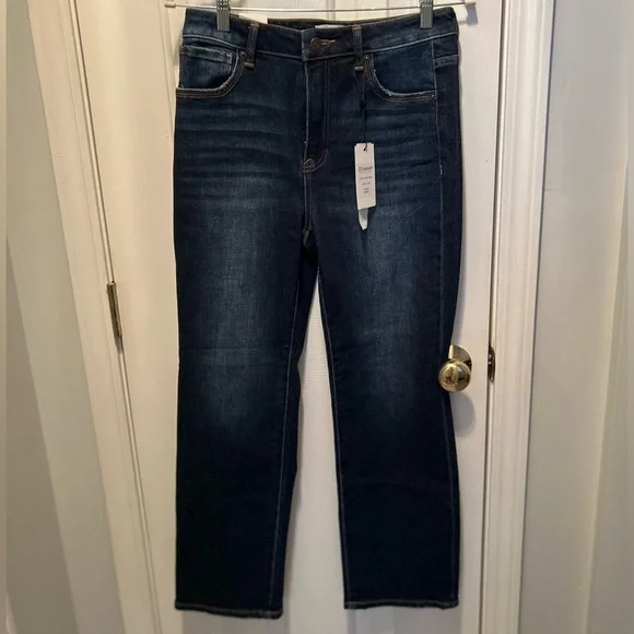 Women’s Dark Blue Straight-Leg Jeans Size 7/28 - Picture 1 of 3